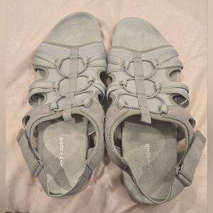 Easy‎ Spirit Gray Closed-Toe Sandals with Adjustable Straps